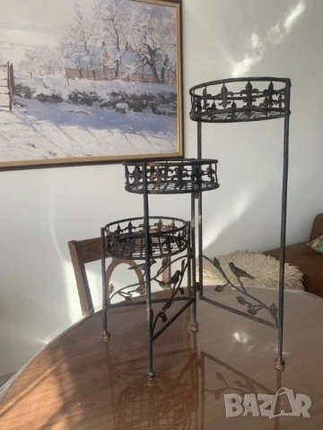 Сгъваем цветарник/ стелаж/ органайзер* Ковано желязо* Стабилен* , снимка 12 - Други стоки за дома - 51372608