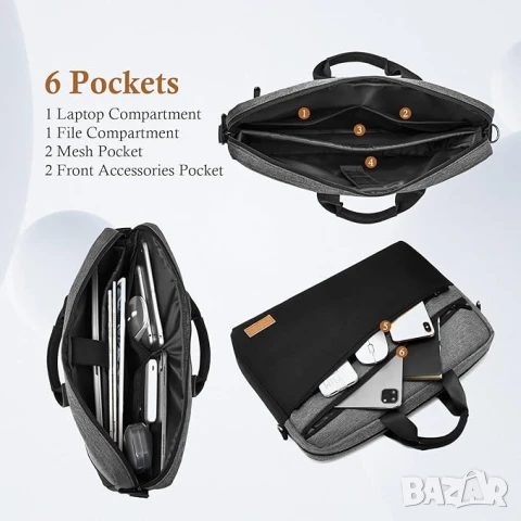 Чанта за лаптоп Bagasin 15-16 инча, снимка 3 - Чанти - 50991294