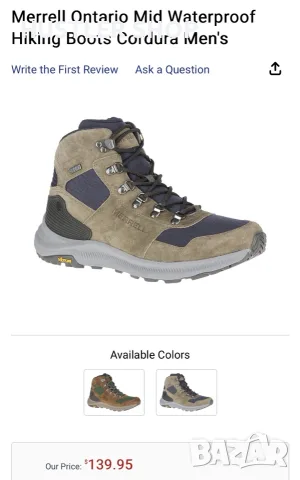 Туристически обувки MERRELL ONTARIO WATERPROOF. Номер 46, снимка 4 - Мъжки боти - 56223955