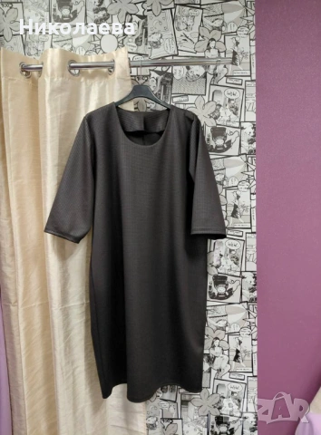 Кокетна Макси Рокля в черно с размери :58,60,62!, снимка 2 - Рокли - 53381343