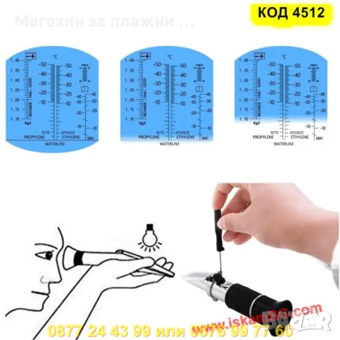Мултифункционален 4-в-1 тестер за автомобилни течности – антифриз, AdBlue,електролит - КОД 4412, снимка 7 - Аксесоари и консумативи - 50352340