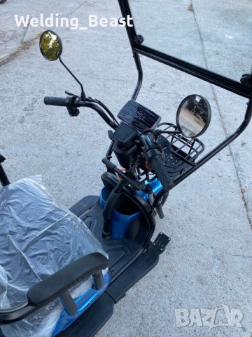 Електрическа триместна триколка с покрив X1 1800W/48V/20Ah СИНЯ, снимка 6 - Мотоциклети и мототехника - 39294989