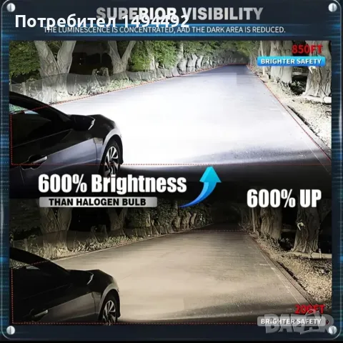 +600% H1, h4, h7 Led автомобилни крушки, снимка 9 - Аксесоари и консумативи - 48630128