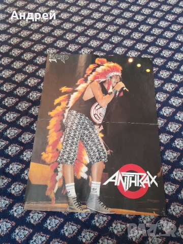 Стар плакат Iron Maden,Antrax, снимка 2 - Други ценни предмети - 53236570
