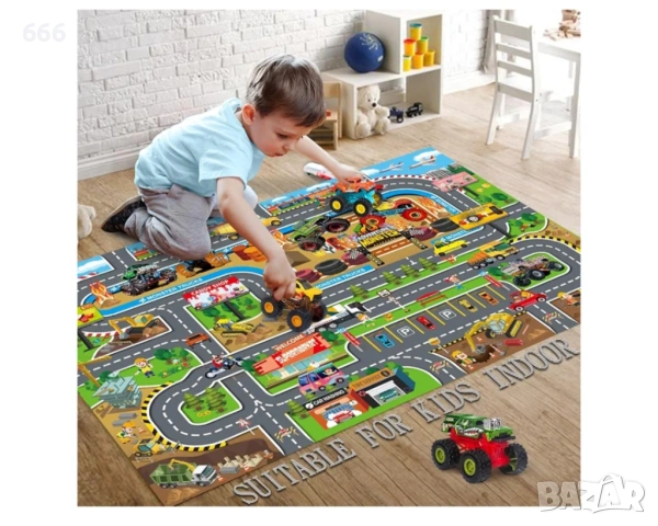 Многоцветна постелка за игра 120см / 80см, снимка 4 - Други - 54282098