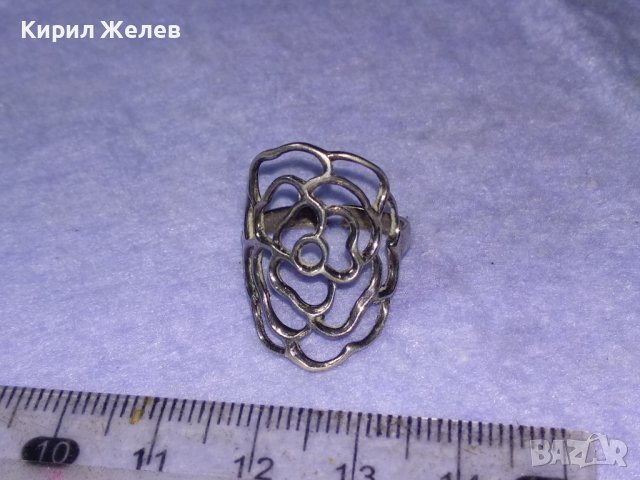 ЧУДЕСЕН ФЛОРАЛЕН АЖУРЕН СРЕБЪРЕН АРТ ДЕКО ПРЪСТЕН СРЕБРО 925 РЕГУЛИРУЕМ РЪЧНА ИЗРАБОТКА 40539, снимка 11 - Пръстени - 42761022