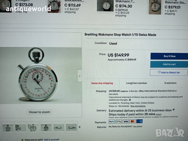  Стар Швейцарски Хронометър   BREITLING / WAKMANN  , снимка 5 - Антикварни и старинни предмети - 34386372