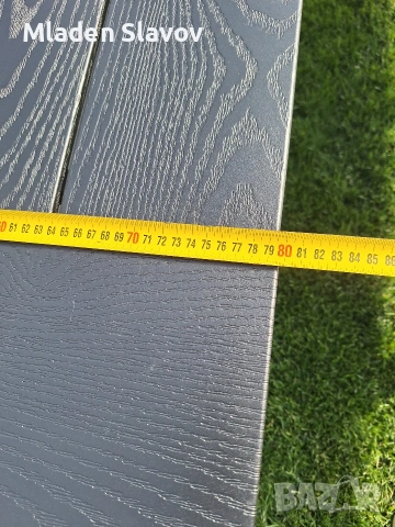 градински комлект от алуминий цвят антрацит, имитация на дърво, снимка 6 - Градински мебели, декорация  - 54198770