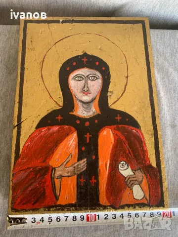 икона рисувана на дърво , снимка 1