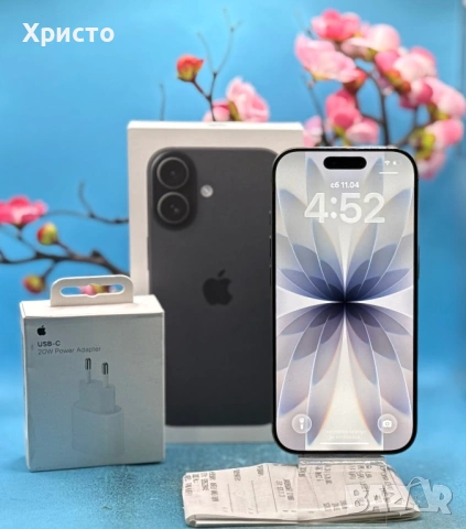 ГАРАНЦИОНЕН!!! Apple iPhone 17, 256GB, 5G, Black + подарък оригинален адаптер на Apple 