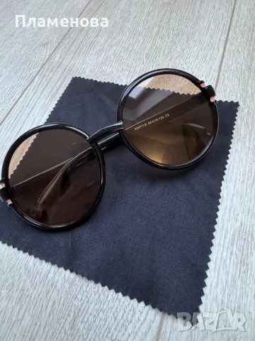 Дамски кафеви кръгли очила , снимка 8 - Слънчеви и диоптрични очила - 49358052
