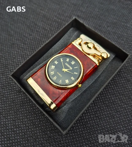  Газова запалка с вграден часовник,4 цвята, снимка 4 - Запалки - 50228891