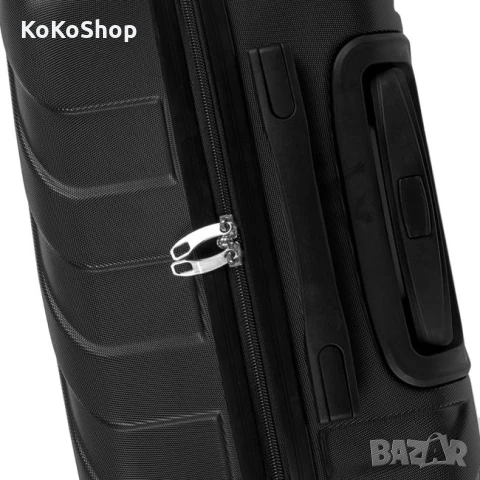 Куфар на колелца-50x28x78 см./черен куфар на колелца , снимка 3 - Куфари - 50644945