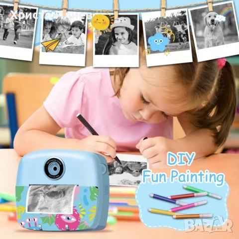 Фотоапарат за моментни снимки Камера мини Принтер с карта памет и хартия Подаръчен комплект, снимка 10 - Фотоапарати - 51341903