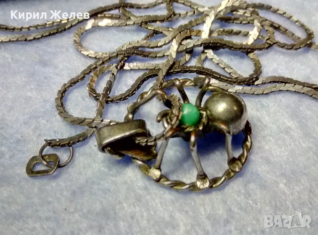 ФИГУРАЛЕН МЕДЕН НИКЕЛИРАН ПЕНДАНТ ПАЯЧЕ със СРЕБЪРНА ВЕРИЖКА СРЕБРО 900 с НУЖДА от ЗАКОПЧАЛКА 49789, снимка 9 - Колиета, медальони, синджири - 50416521