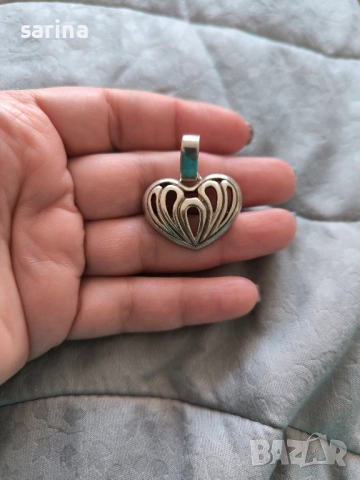 Сребърен медальон сърце, снимка 3 - Колиета, медальони, синджири - 52937152