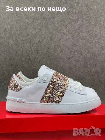 Valentino Дамски Бели Маратонки С Кристали👟Дамски Спортни Обувки С Камъни В Бял Цвят Код E1329, снимка 2 - Маратонки - 54148599