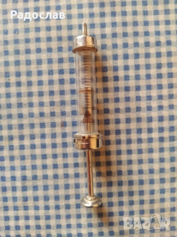 стара стъклена спринцовка , снимка 2 - Медицински консумативи - 54213329