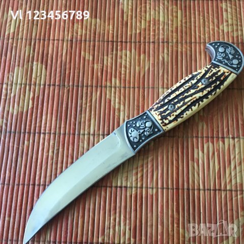 Руски ловен нож-  инкрустирани метални гардове - Алигатор стал 65х13, снимка 2 - Ножове - 34008571