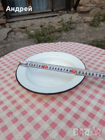 Стара емайлирана паница #11, снимка 7 - Антикварни и старинни предмети - 33961436