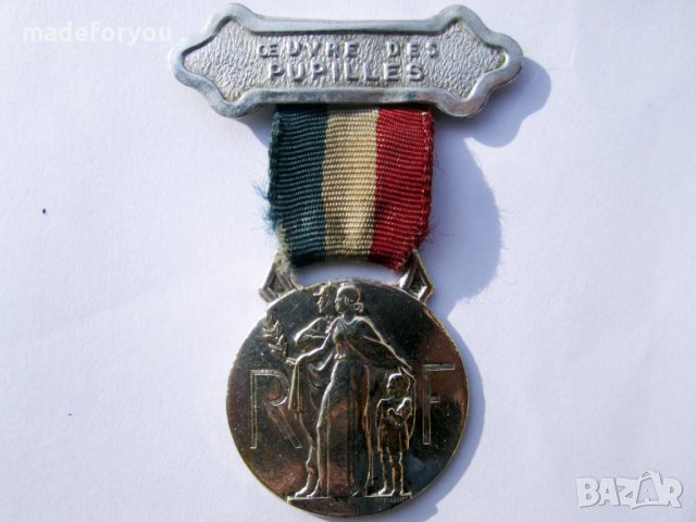 Медал, Орден, Нагръден знак на френската пожарна Пожарникари от 1938 г, снимка 2 - Антикварни и старинни предмети - 38929913
