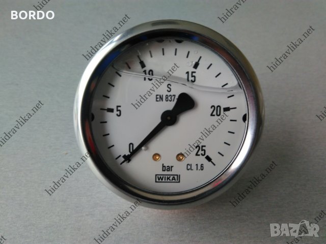 Манометър с глицерин WIKA - Ф63/0-25 bar (аксиален)