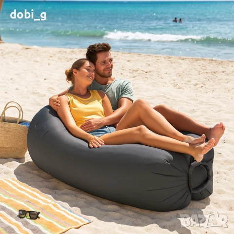 Въздушен шезлонг за пълна релаксация навсякъде – без помпи и усилия, снимка 2 - Надуваеми легла - 51263865