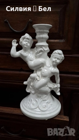 Свещник с двойка херувими 