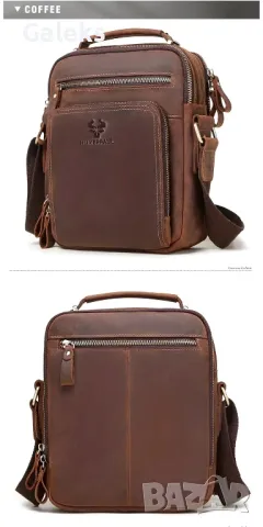 Премиум/Мъжка Винтидж чанта HUMERPAUL 1998 Crazy Horse* Естествена кожа!, снимка 7 - Чанти - 49925905