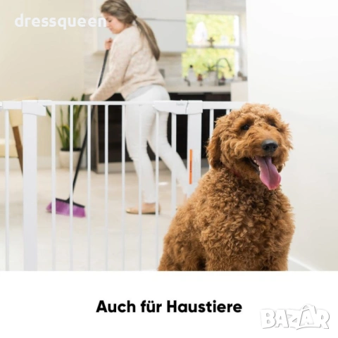 4503 Предпазна решетка за бебета и деца – Височина 76 см, Сигурно заключване, Без пробиване, снимка 6 - Други стоки за дома - 53876337