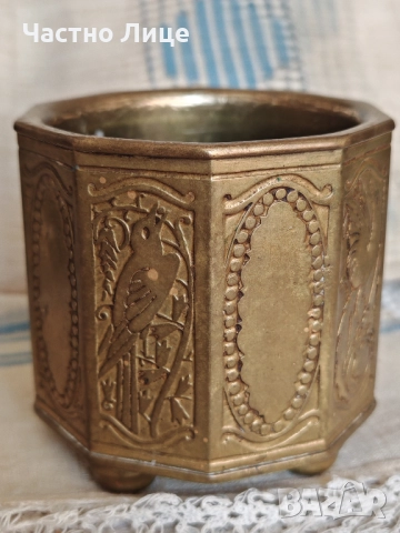 Старинен Бронзов Съд Свещник 1930те г, снимка 2 - Антикварни и старинни предмети - 51443107
