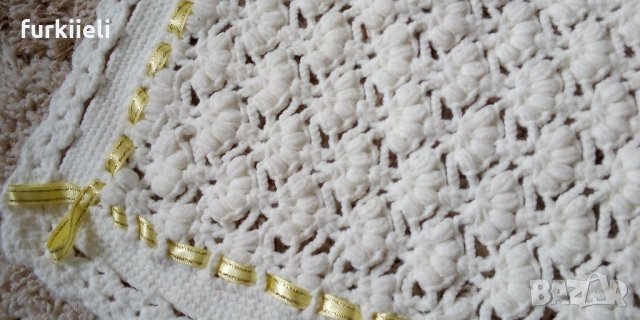 Ръчно плетено детско одеало 1.10/1.10 м., снимка 8 - Спално бельо и завивки - 34177207
