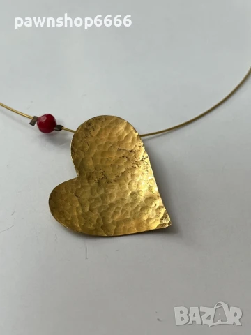 Сребърно колие с позлата, снимка 8 - Колиета, медальони, синджири - 51048152