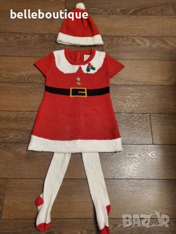 Страхотен коледен комплект от 3 части за момиченце 86 см., снимка 2 - Комплекти за бебе - 38537140