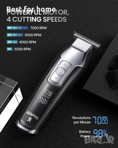 Професионална машинка за подстригване RENPHO – 4 скорости, LED дисплей, 270 мин. батерия, снимка 4 - Друга електроника - 52966753