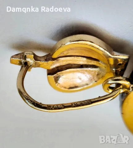 СССР златна висулка с Якутски Диаманти 14 карата, снимка 5 - Колиета, медальони, синджири - 49783796