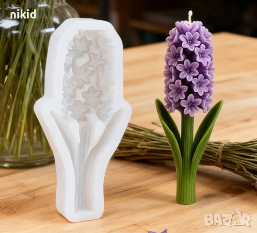 3D  роза лале зюмбюл право голямо цвете силиконов молд форма за фондан смола шоколад гипс свещ декор, снимка 2 - Форми - 52407088