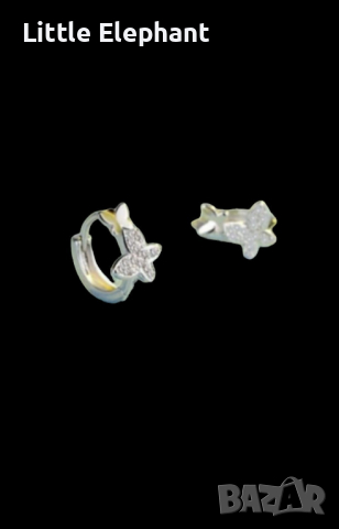 Sale Сребърни обеци по две пеперуди/нови, снимка 1 - Колиета, медальони, синджири - 44570307