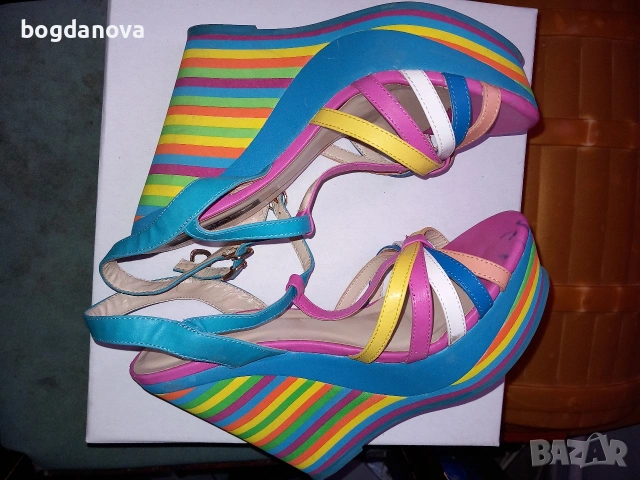 Цветни летни сандали на платформа Fabiano, снимка 7 - Сандали - 54047812