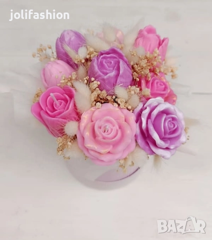 Букет от соеви свещи