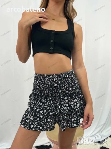 Дамска модна плисирана пола с флорален принт, 11цвята, снимка 5 - Поли - 44439106