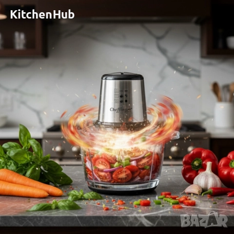 Висококачествен чопър Cheffinger CF-FP500 – за секунди нарязва, смесва и пести време в кухнята, снимка 2 - Чопъри и пасатори - 52135521