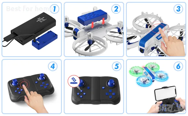 Мини дрон с камера за деца TOPRCBOXS, снимка 2 - Електрически играчки - 49773106