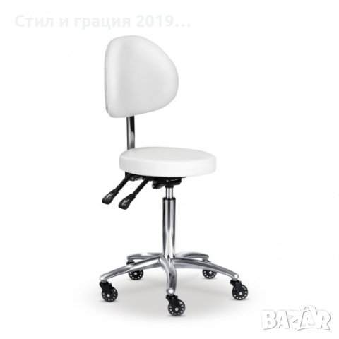 Козметичен стол - табуретка с облегалка Rita 53/73 см