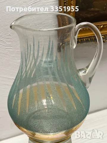 Кана с три чаши от калиев Кристал, снимка 8 - Антикварни и старинни предмети - 49781616