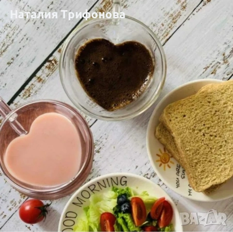 Двустенна стъклена термо чаша във формата на сърце , снимка 4 - Чаши - 54183308