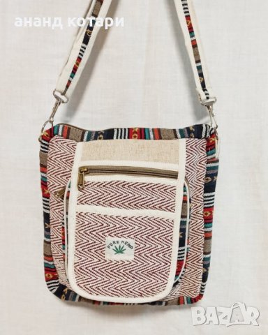 Чанта за през рамо от естествен коноп 23-32 индийска, снимка 2 - Чанти - 34719052