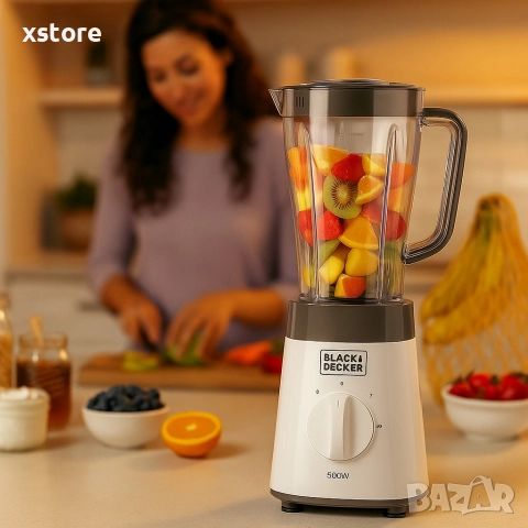 Блендер Black&Decker BXJB500E, 500W, 1.5 л, 2 скорости, Функция Pulse