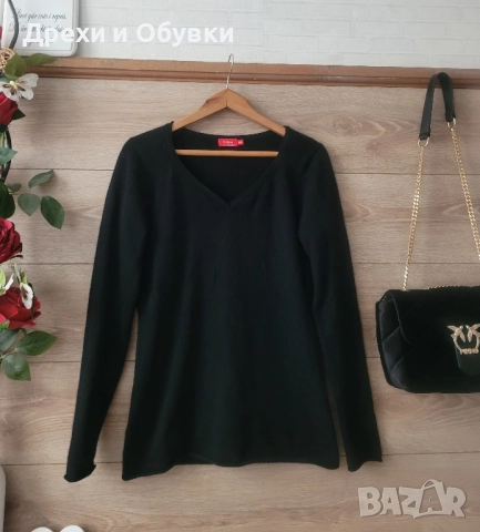 Черен пуловер 100% КАШМИР 