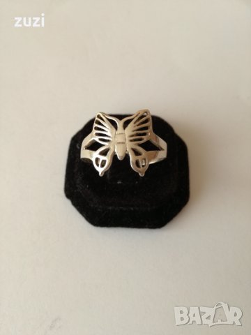 Сребърен пръстен Пеперуда - сребро, снимка 3 - Пръстени - 30906307